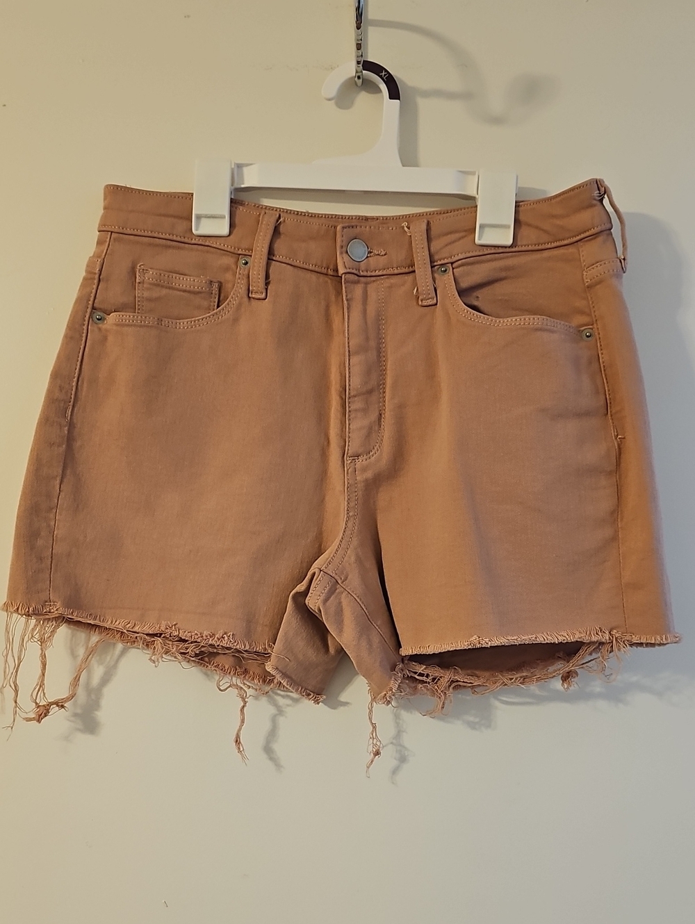 Universal Thread Blush Raw Hem High Rise Midi Shorts 3.5" Inseam Women's 10